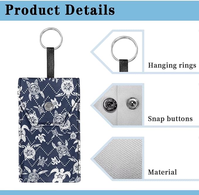 Purse Tissue Packs Lightweight Canvas Tissue Holder with Hanging Rope Travel Tissue Pouch for Coins Keys Decorative Tissue Holder for Daily Turtle Pattern