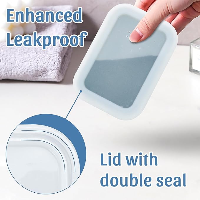 OZNER Leak Proof Travel Soap Container (Gray) - Silicone Soap Case with Drainage Pad, Compact Shatterproof Dish for Travel, Camping, Gym, Dorm, Bathroom Organizer