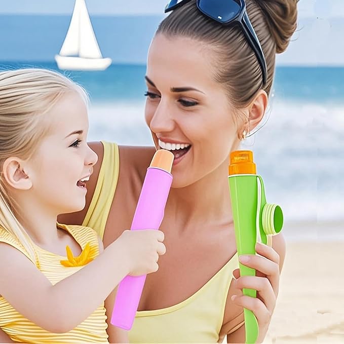 Silicone Ice Pop Mold Wpunwen Popsicle Molds with Lids 6 Pcs Silicone Popsicle Molds Reusable Popsicle Tubes with Clean Brush Durable Pure Color