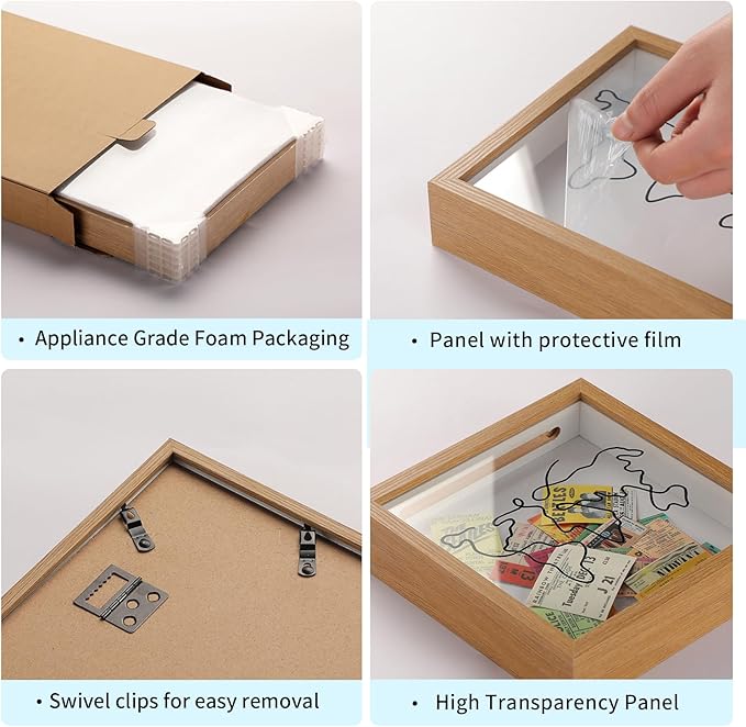 Travel Shadow Photo Keepsake Memory Box Ticket Keepsake Honeymoon Fund Box with Slot Frame Adventure Best Gift for Keepsake International Traveler Women Men People Who Travel Hiker Unique