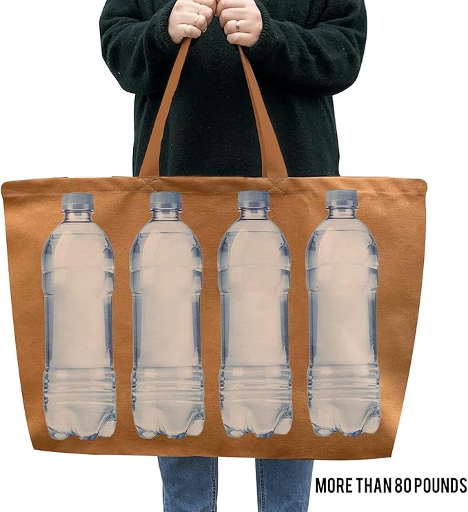 Large Canvas Tote Bag-Extra Big Shopping Beach Totes Bags Reusable Largest Grocery Plain Solid Bag 28"x8"x16"