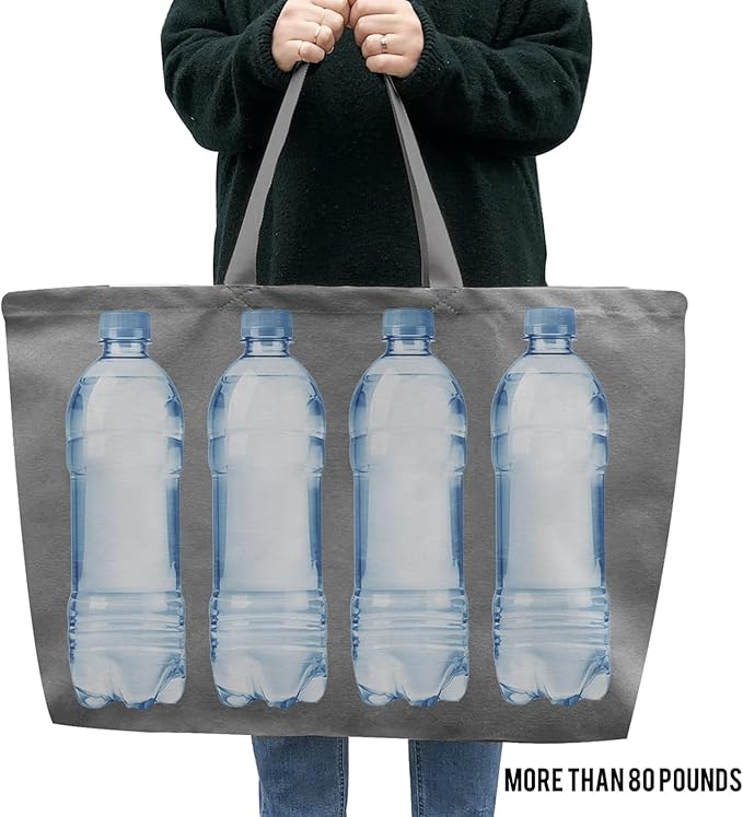 Large Canvas Tote Bag-Extra Big Shopping Beach Totes Bags Reusable Largest Grocery Plain Solid Bag 28"x8"x16"