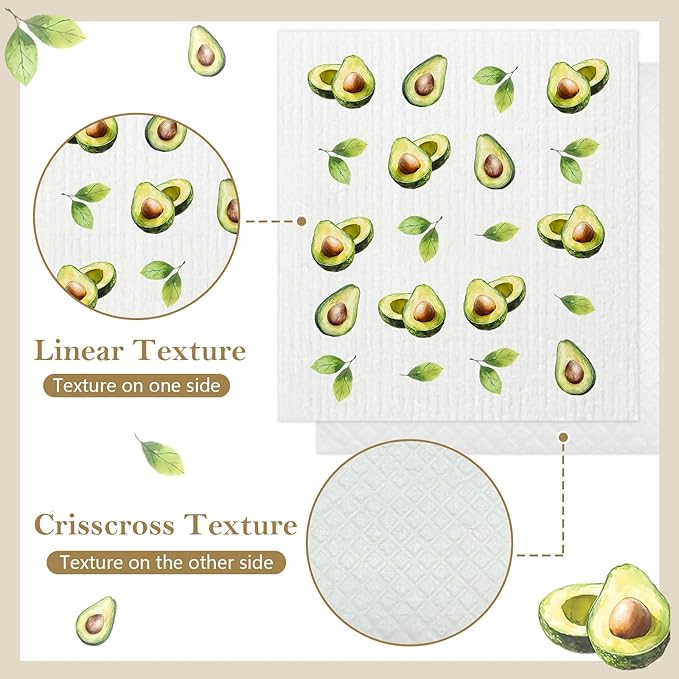 Mixed Fruit Swedish Kitchen Dishcloths Dish Towels 6 Pack, Fruit Dish Towels for Kitchen, Swedish Dishcloth with Lemon, Paper Towels Reusable, Dish Cloth Towel Cleaning Wipe for Home Party