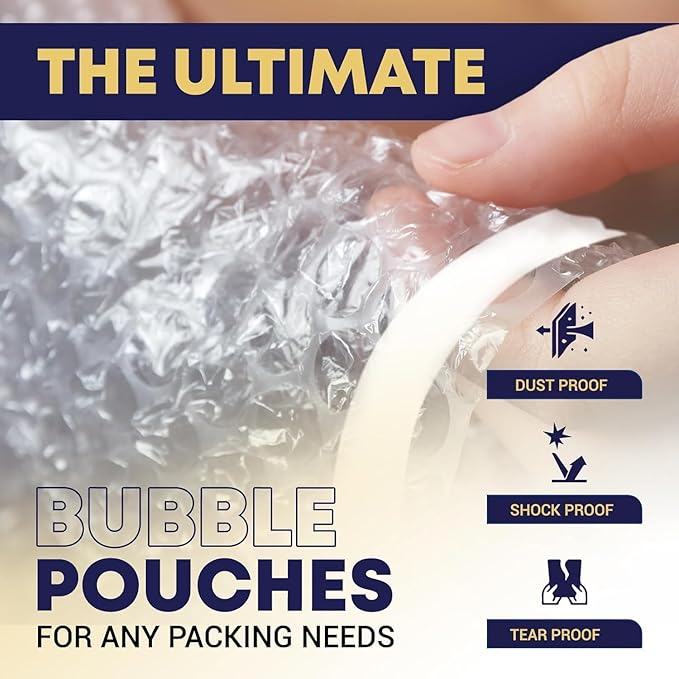Clear bubble out Bags 18x23 Inch Bubble pouches 50/Qty, Self-Sealing clear bubble mailer Bubble bags for Shipping, Packing, Storage, Moving, Bubble Cushioning Wrap Bags for all Fragile China