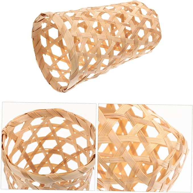 4Pcs Natural Woven Household Storage Baskets Sundries Organizer for Fruits Snacks Flowers Decorative and Practical Home Storage