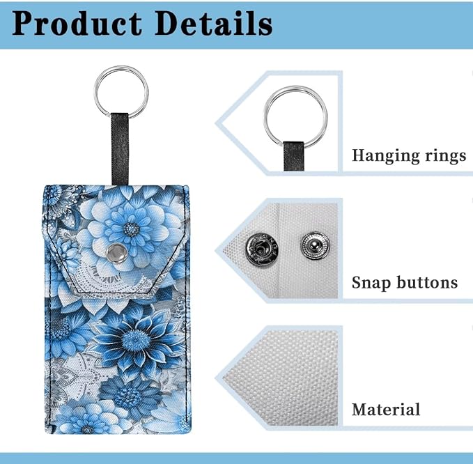 Travel Tissue Pouch Tissues Purse Pocket Snap Button Enclosed Reusable Purse Tissue Holder for Wallet Coin Travel Daily Outgoing Blue Mandala