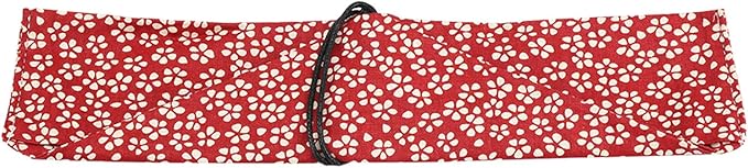 Japanese Style Bamboo Travel Utensils Set, Reusable Bamboo Utensil Fork Knife Spoon Dinnerware Set for Travel Picnic Office School(With Red Storage Bag)