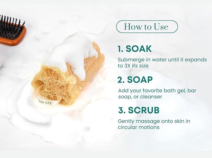 Natural Loofah Sponge 12‑Pack (6"), Exfoliating Body Scrubber for Shower, Bath & Kitchen – Plant-Based