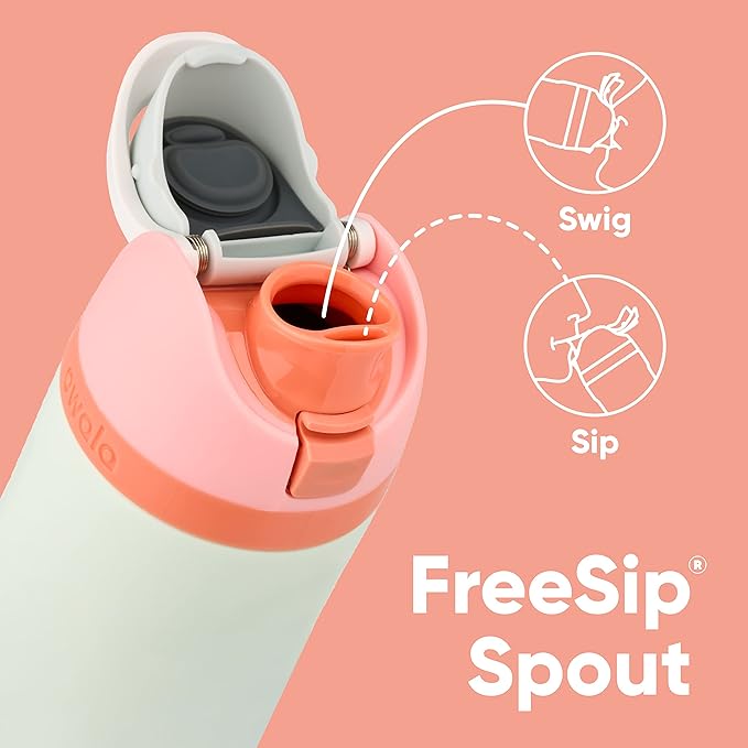 Owala FreeSip Insulated Stainless Steel Water Bottle with Straw, BPA-Free Sports Water Bottle, Great for Travel, 24 Oz, Very, Very Dark