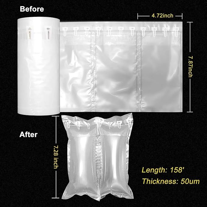 Air Bags for Packing 400 Count Inflatable Air Pillows for Shipping with pump 4.72"x7.87" Recyclable Packaging Filler Shipping Supplies Box Alternative to Packing Peanuts Purse Stuffers for Shape