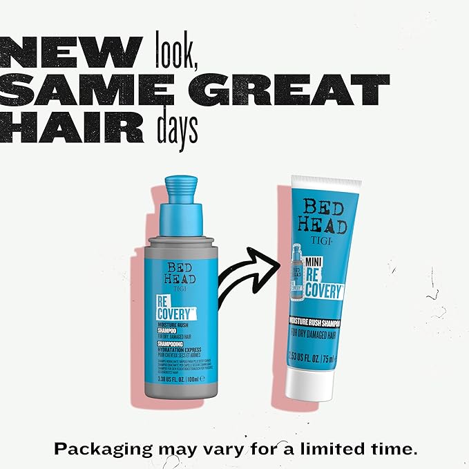 TIGI Bed Head Recovery Shampoo, Travel Mini, 2.53 fl oz (Pack of 2)