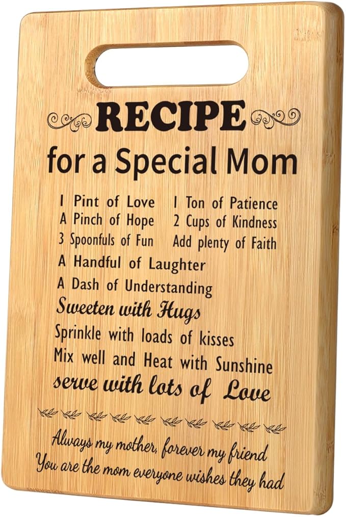 Birthday Gifts for Mom from Daughter Son, First Time Mom Gifts, Best Gifts for Step Mom, Bonus Mom, Stepmother, Mama, Unique Mom Gifts for Mom Christmas, New Mother Cutting Board Gift