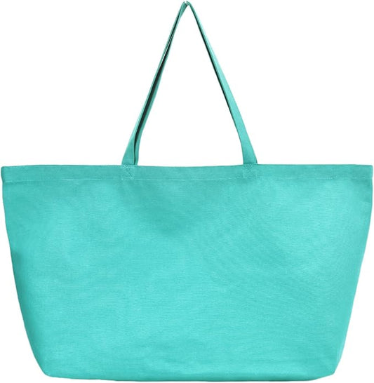 Large Canvas Tote Bag - Reusable Grocery Bag Foldable Heavy Duty Shopping Bag for DIY Art Crafts Painting Embroidery