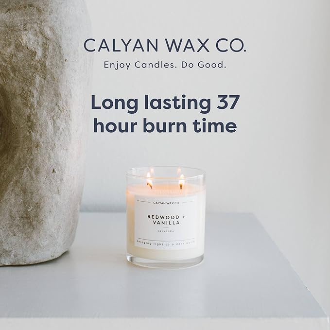 Calyan Wax Co. Desert & Agave 2 Wick Scented Candle - 37 Hour Burn - Luxury Non Toxic Soy Wax Candles - Long Lasting Large Glass Jar Candle for Home - 8.8oz