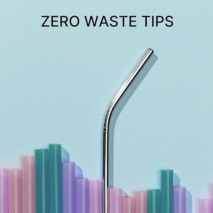 Stainless Steel Straw for Stanley/Simple Modern 40 oz Tumbler, 4Pcs Metal Straight and Curved Reusable Drinking Straw with Cleaning Brush for 40 oz Cup Tumbler