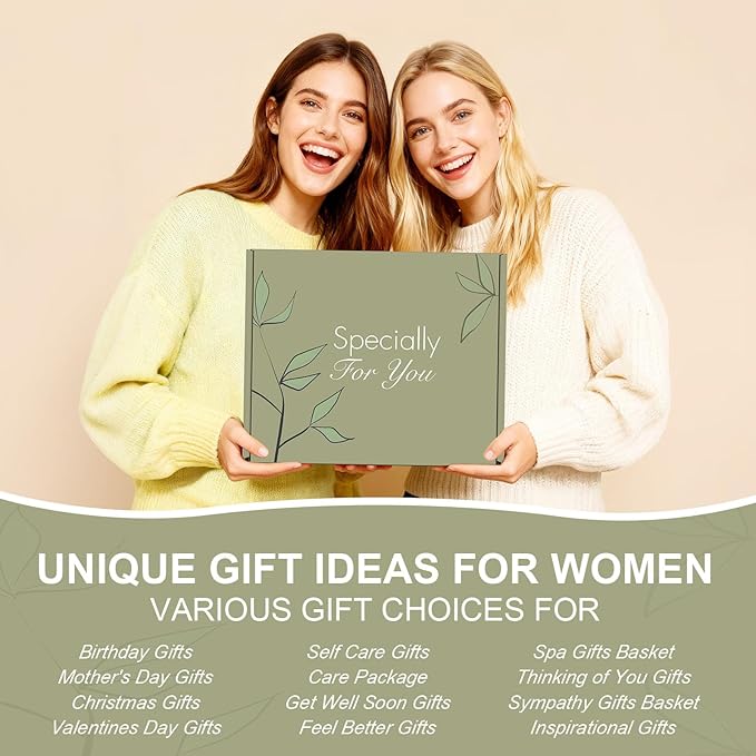 Self Care Gifts for Women, Get Well Soon Gift Baskets, Spa Care Package Thinking of You Relaxation Wellness Gift Set, Christmas Gifts for Mom Grandma Wife Friends Sister