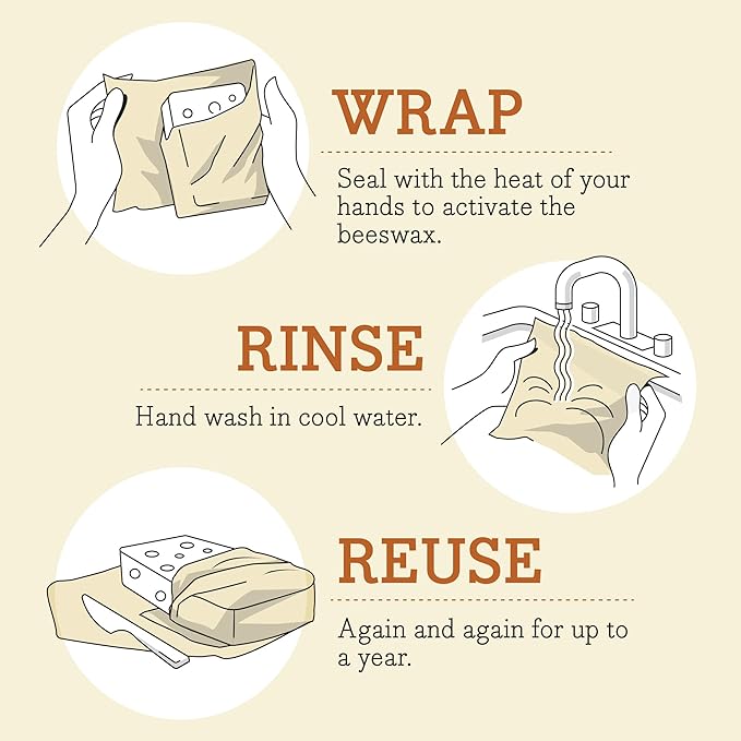 Bee's Wrap Beeswax Wraps for Food - Bread Wrap - Made in USA Reusable Bread Storage Bags - Organic & Eco-Friendly Alternative to Aluminum Foil, Sourdough Bags & Plastic Wrap, Garden Party