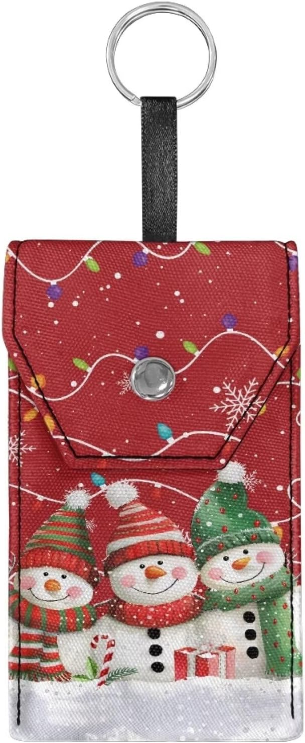 Portable Tissues Bag Paper Holder Snowman Lightweight Reusable Purse Tissue Holder for Travel Office Daily