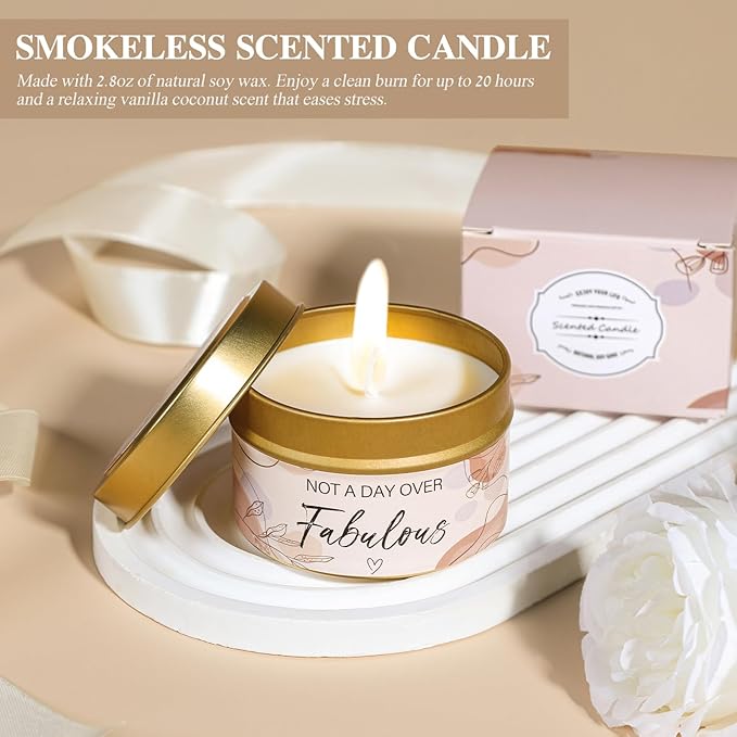 Birthday Gifts for Women - 13PCS Unique Happy Birthday Gifts Basket for Mom Her Best Friend Sister Wife Girlfriend Coworker - Relaxing Spa Self Care Package Get Well Soon Gifts Set (Vanilla)