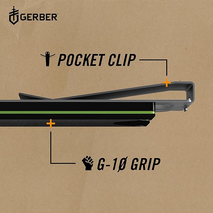Gerber Gear GDC Money Clip with Small Pocket Knife, Stainless Steel Fixed Blade Knife and Case, Gifts for Men, EDC Gear for Camping and Hiking