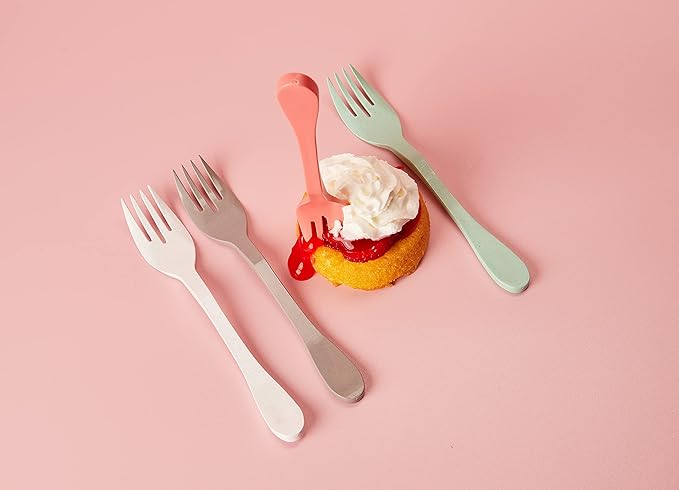 KNORK Eco 12 Piece (Fork, Knife, Spoon) Plant Based Cutlery Bamboo Reusable Flatware Set, (Mint, coral, white, gray)