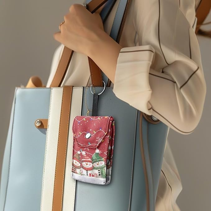 Portable Tissues Bag Paper Holder Snowman Lightweight Reusable Purse Tissue Holder for Travel Office Daily