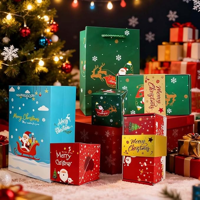 Surprise Gift Box Explosion for Money, New Christmas Surprise Gift Box Unique Folding Bouncing Red Envelope Gift Boxs, Christmas Money Boxs for Birthday Anniversary (10Pcs Sky Blue)