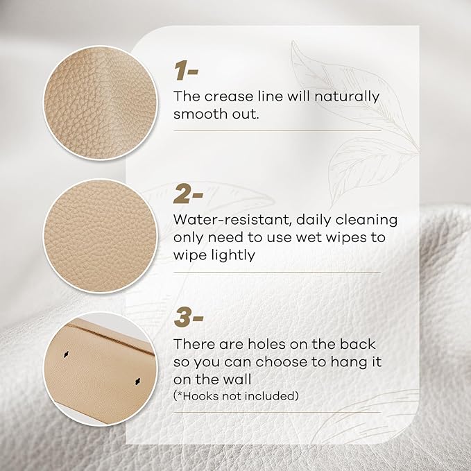 Disposable Hand Towel Box Cover Compatible with Kleenex Disposable Paper Hand Towels, Leather Tissue Box Cover Holder for Bathroom Holder (Khaki-1 Pack)