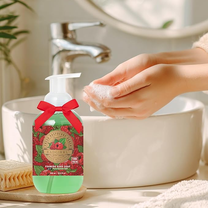 Gift Set for Christmas, 16.9 Fl Oz Each (Pack of 5),Birthday Gift Foaming Hand Soap with Epsom Salt Deep Moisture Gift Set with Shea Butter & Essential Oil Collection Skin Cleanser with Moisturizing