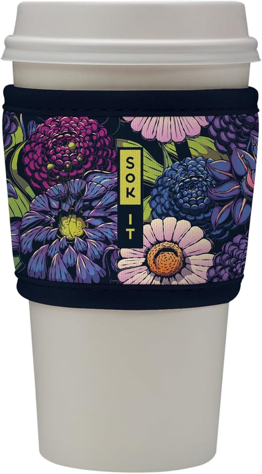 Sok It HotSok Coffee & Tea Reusable Insulated Neoprene Cup Sleeve (Secret Garden)