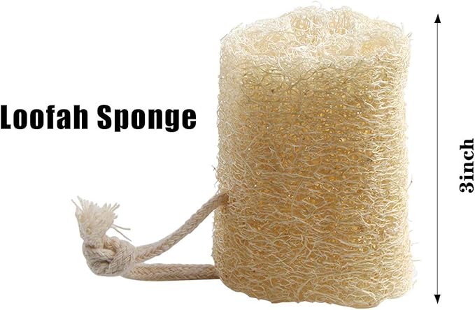 FEBSNOW Loofa Body Scrubber - 4 PCS Exfoliating Loofah Back Scrubber Natural Luffa Shower Bath Sponge Exfoliating Washcloth Face Scrubber Pad for Deep Clean & Invigorate Your Skin
