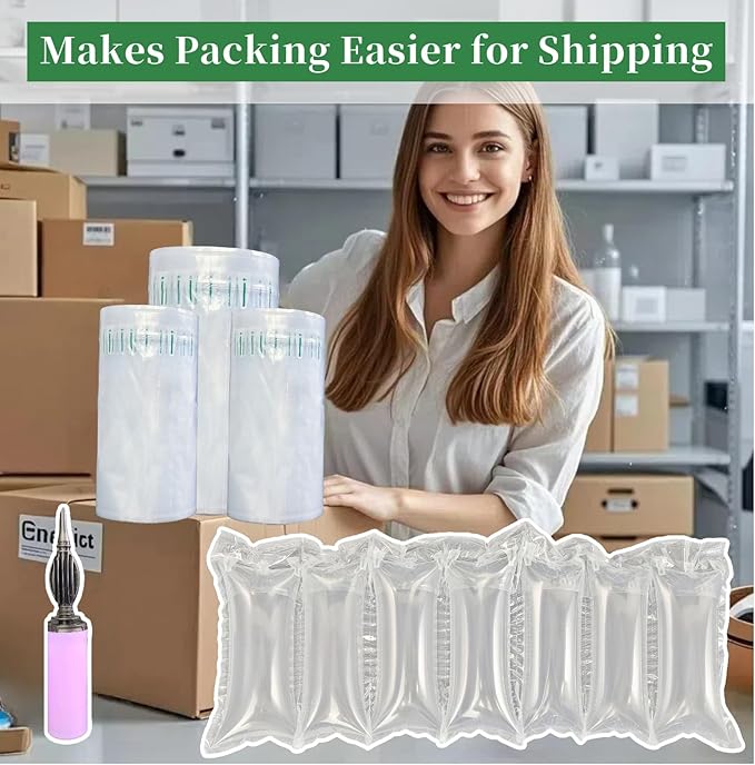 200 Count Air Pillows for Shipping 4.7" x 9.8" Box Filler Great Alternative to Packing Peanuts, Inflatable Air Bags for Packing Recyclable Packaging Material Purse Stuffing for Shape