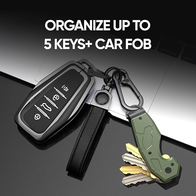 Compact Metal Aluminum Key Organizer, Minimalist Innovative Keyholder-Car Key Chain, Smart KeyChains Key Case up to 6 Keys