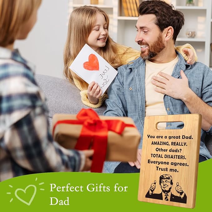 Funny Dad Birthday Gifts from Daughter Son, First Time Dad Gifts, Father Gifts for Best Dad, Bonus Dad, Daddy, Gag Gifts for Stepdad, Gifts for Dad Christmas, Funny Dad Cutting Board Gift