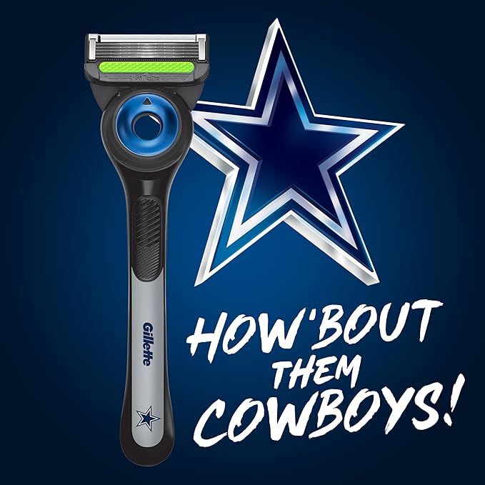 Gillette Labs Special NFL Cowboys Edition Shaving Razor for Men - 1 Handle, 1 Razor Blade Refill, Perfect for Game Day Grooming, GilletteLabs with Exfoliating Bar
