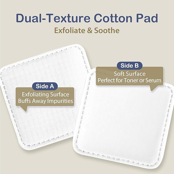 Ourmed Life Large Cotton Pads for Face, Soft & Lint-Free Cotton Rounds with Pressed Seam Design, Durable Facial Cleansing Squares for Face, Ideal Makeup Remover Pads, 3x3 Inch, 120 Count