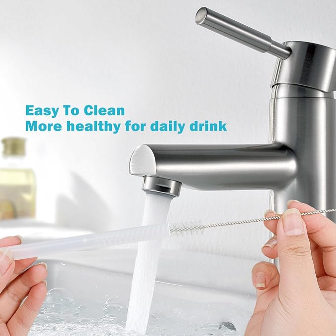 Replacement Straws for HydroJug Traveler Tumbler 40 oz, 6 Pack Plastic Reusable Straws with 2 Straw Cleaner Brushes for HydroJug Accessories