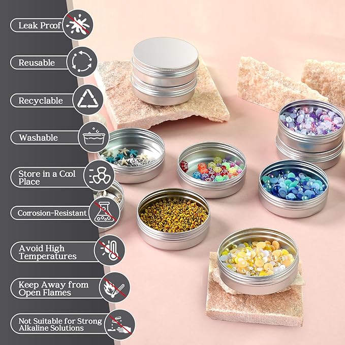 12 Pack 4 oz Tins with Lids, Round Salve Tins 4oz Tin, Wide Mouth Aluminum Tin with Lids 4oz Metal Containers Salve Containers for Spices,Candles or Salve(Silver)