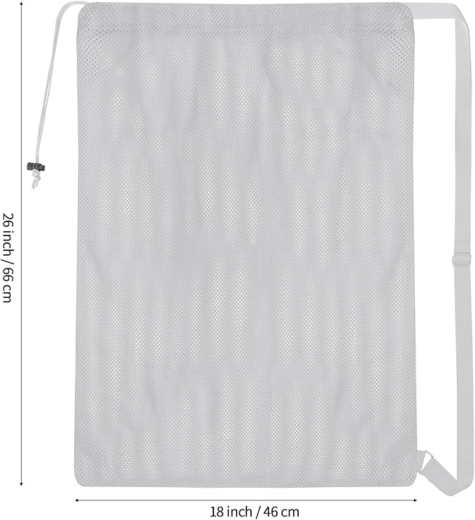 2 Packs Swim Bag Mesh Drawstring Backpack Oversized 18" x 26", Large Mesh Drawstring Backpack for Beach, Swimming, Gym, and Workout Gear (Grey)