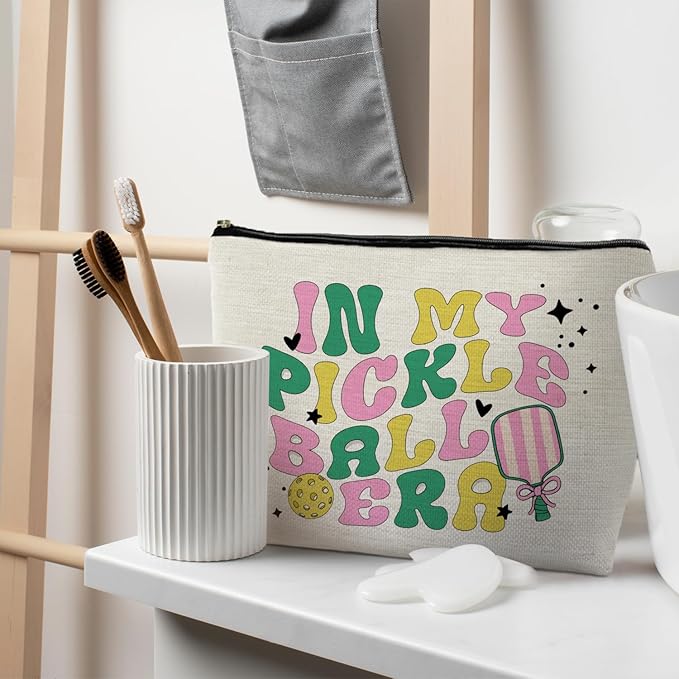 Pickleball Gifts for Women, Pickleball Gifts, Pickleball Makeup Bag for Women, In My Pickleball Era Cosmetic Bag Toiletry Bag, Gifts for Pickleball Lovers, Pickleball Stuff, Pickleball Accessories