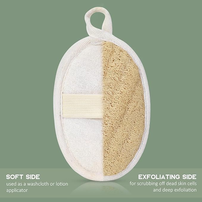 Natural Loofah Sponges, FSC Certified and PETA Approved Shower Loofah Sponge, 3 Pack