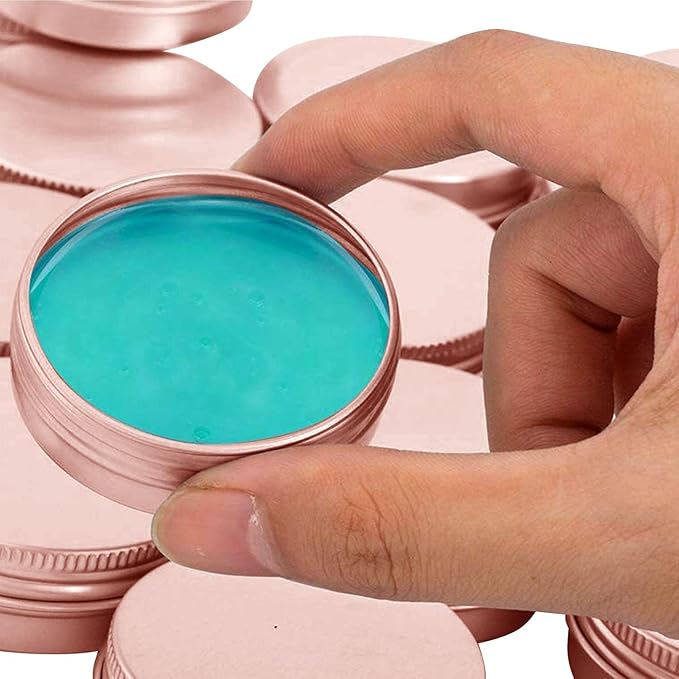 4 Ounce Aluminum Tin Jar with Screw Cap 120mL Tin Cans Refillable Containers for Cosmetic, Lip Balm, Cream, Lotion, Balms, Spices, Salve, Rose Gold 40 Pcs