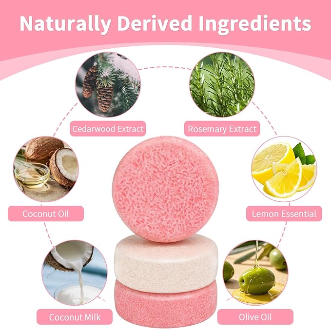 Rosemary Bar Shampoo and Conditioner for Thinning Hair, Volume Solid Shampoo Bar, Hair Thickening & Regrowth, Coconut Oil Conditioner for Deep Moisturizing, Paraben & Silicone Free