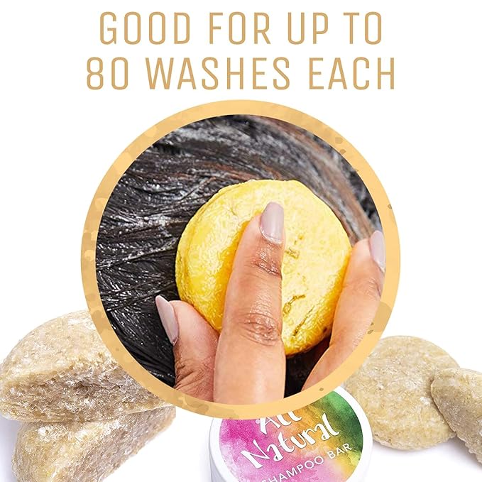 Sweet & Sassy 3 Shampoo Bars. Made in the USA. All Natural, Organic, SLS Free, Plastic Free, Safe for Color Treated Hair - Coconut Almond