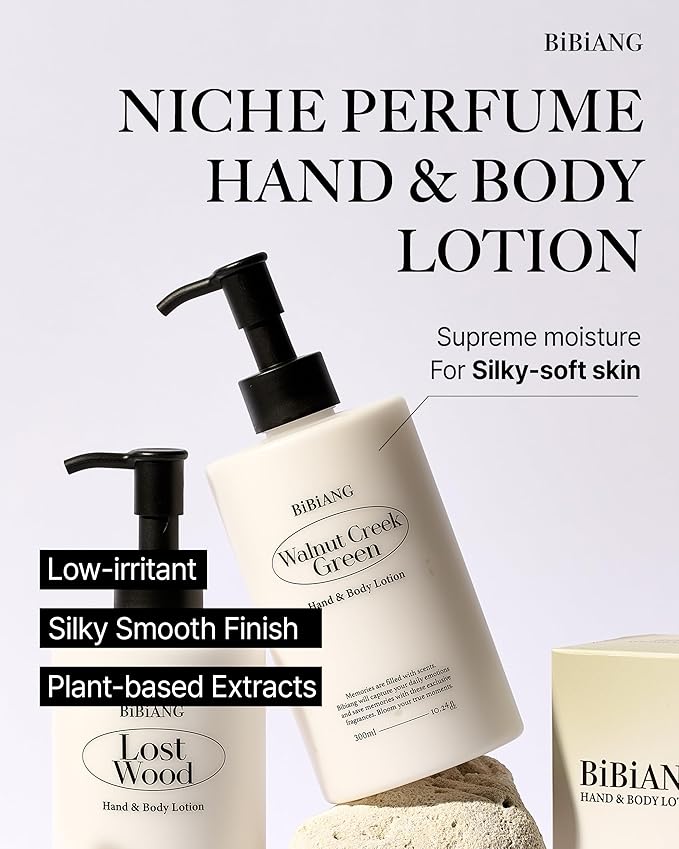 Walnut Creek Green Body Lotion - Korean Body Care for Moisturizing & Nourishment - Hydrating Body Care Formula with Forest Bergamot Scent, Shea Butter & Jojoba Oil - 10.82 fl.oz