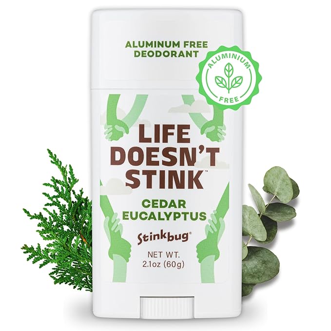 Stinkbug Naturals Organic Aluminum Free Deodorant Stick with Cedar Eucalyptus, Coconut Oil and Essential Oils, Paraben Free, Sensitive Skin Deodorant, 2.1 Ounces Pack of 1