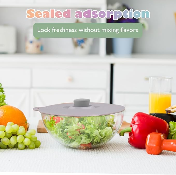 6 Pcs Microwave Splatter Covers with 6 Sizes, Heat Resistant Silicone Lids for Bowl, Reusable Pot Lids, Dishwasher Safe Suction Seal Covers for Cups Pots, Oven Fridge Pans, Skillets, Stove Top