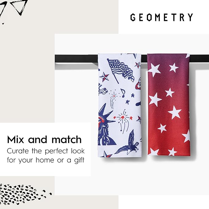 GEOMETRY Kitchen Tea Towel - Quick Dry Microfiber Cloth Dish Towels for Kitchen Drying - Premium Quick Dry Towel (Gradient Star, 1-Pack)