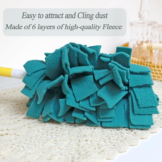 6 Layer Fleece Duster Refills for Swiffer Hand Duster, Zero Waste, Reusable and Washable Replacement Dusters for Cleaning Ceiling Fan Hardwoods (6 Pack-Multicolour-B)