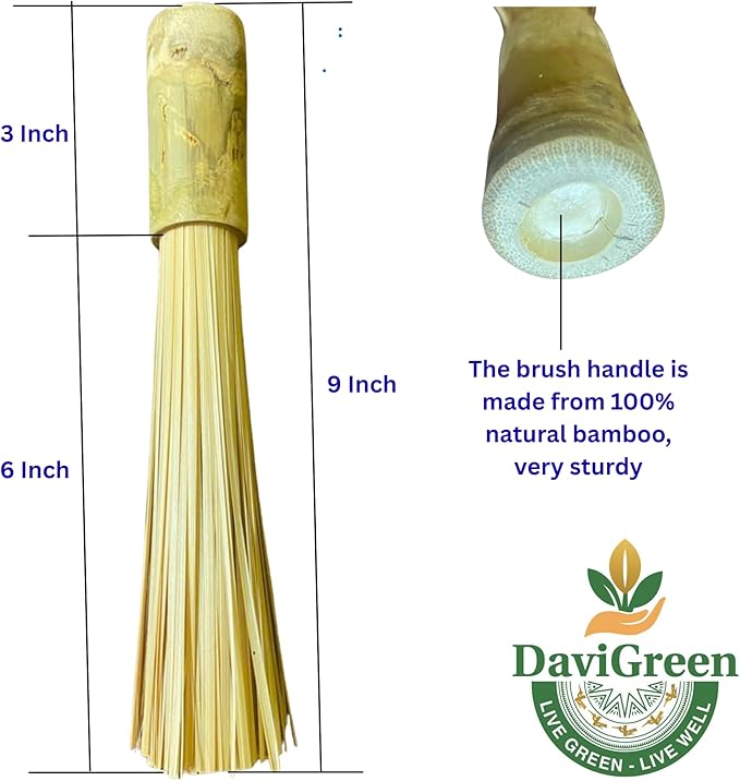 Natural Bamboo Kitchen Brush – Multi-Purpose Crumb Brush for Counters, Tables & Shelves | Eco-Friendly, Durable, Lightweight | Set of 2 (9 Inch)
